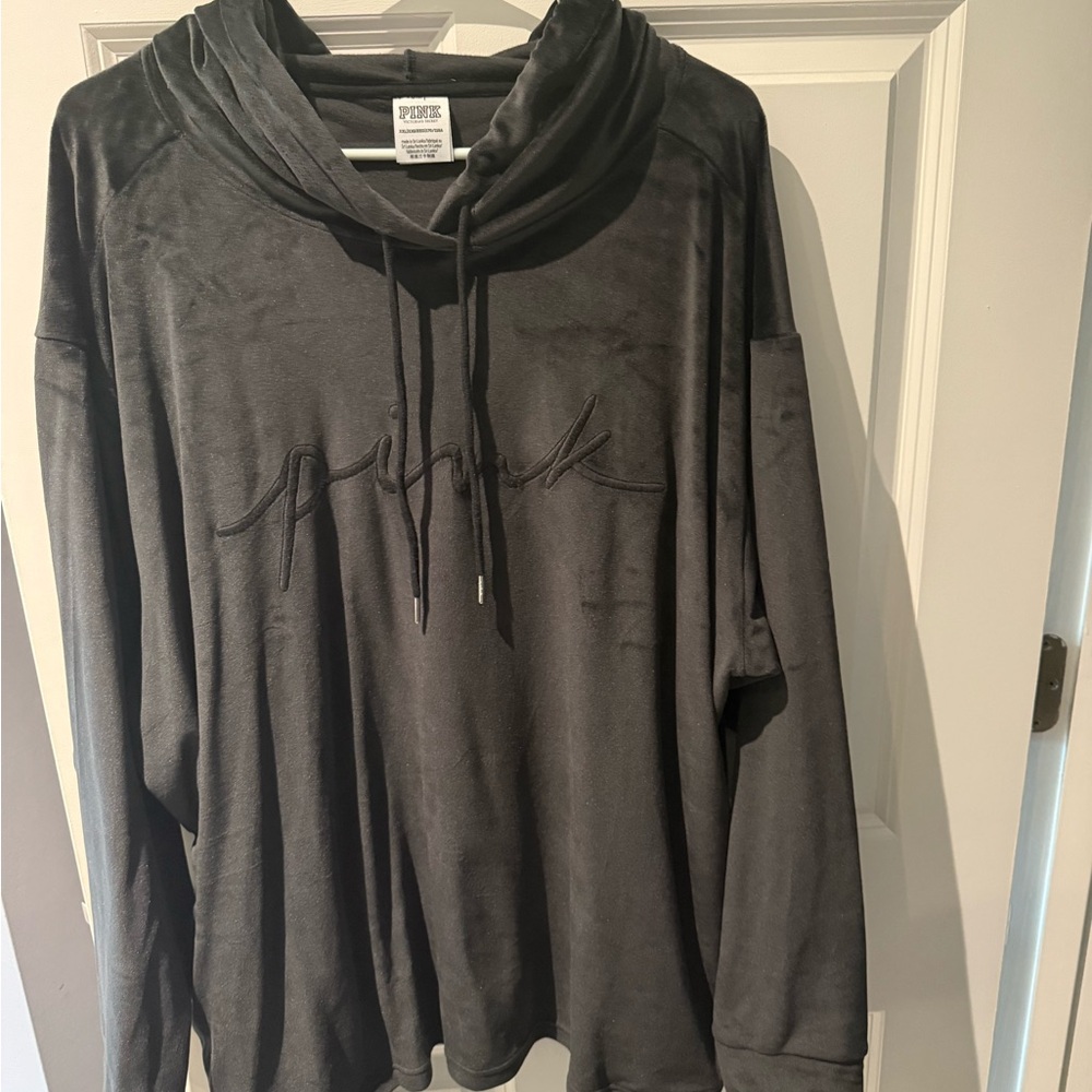 PINK Victoria's Secret Charcoal women’s  velvet Hoodie